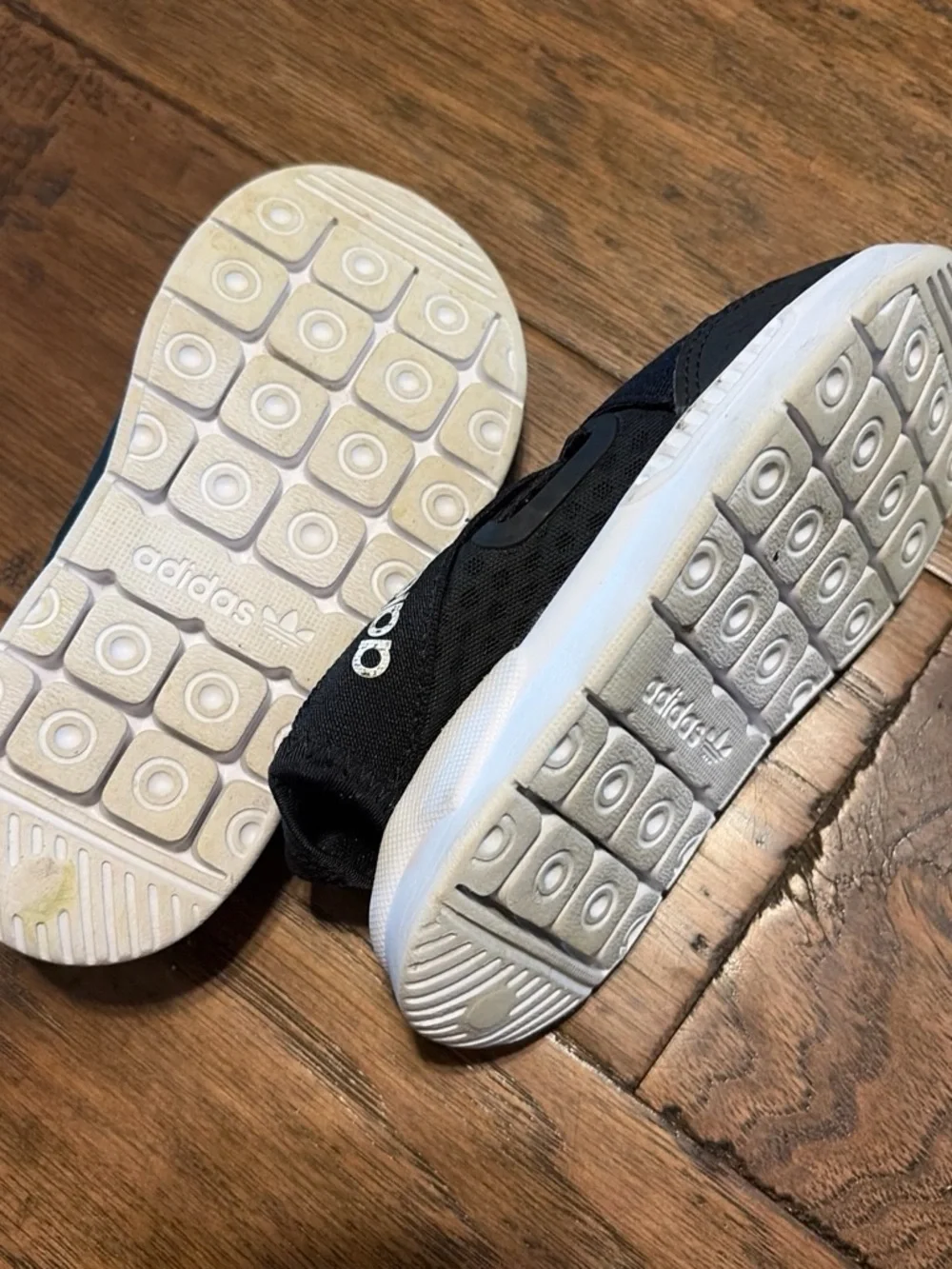 adidas Kids Black and White Slip-On Athletic Sneakers